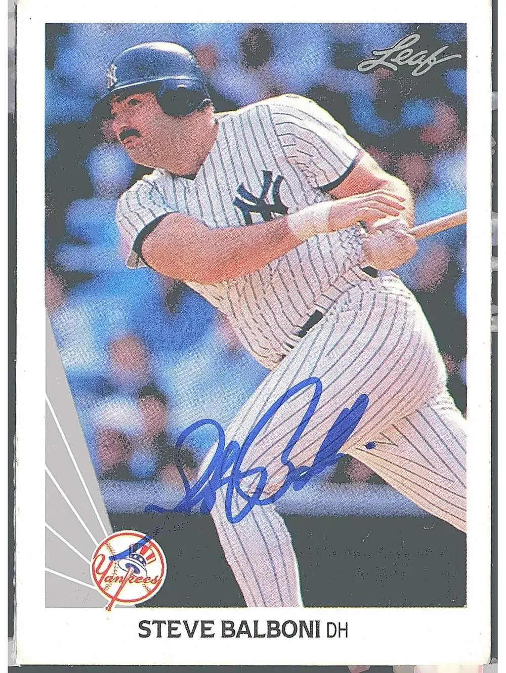 1990 Leaf #373 Steve Balboni HAND SIGNED